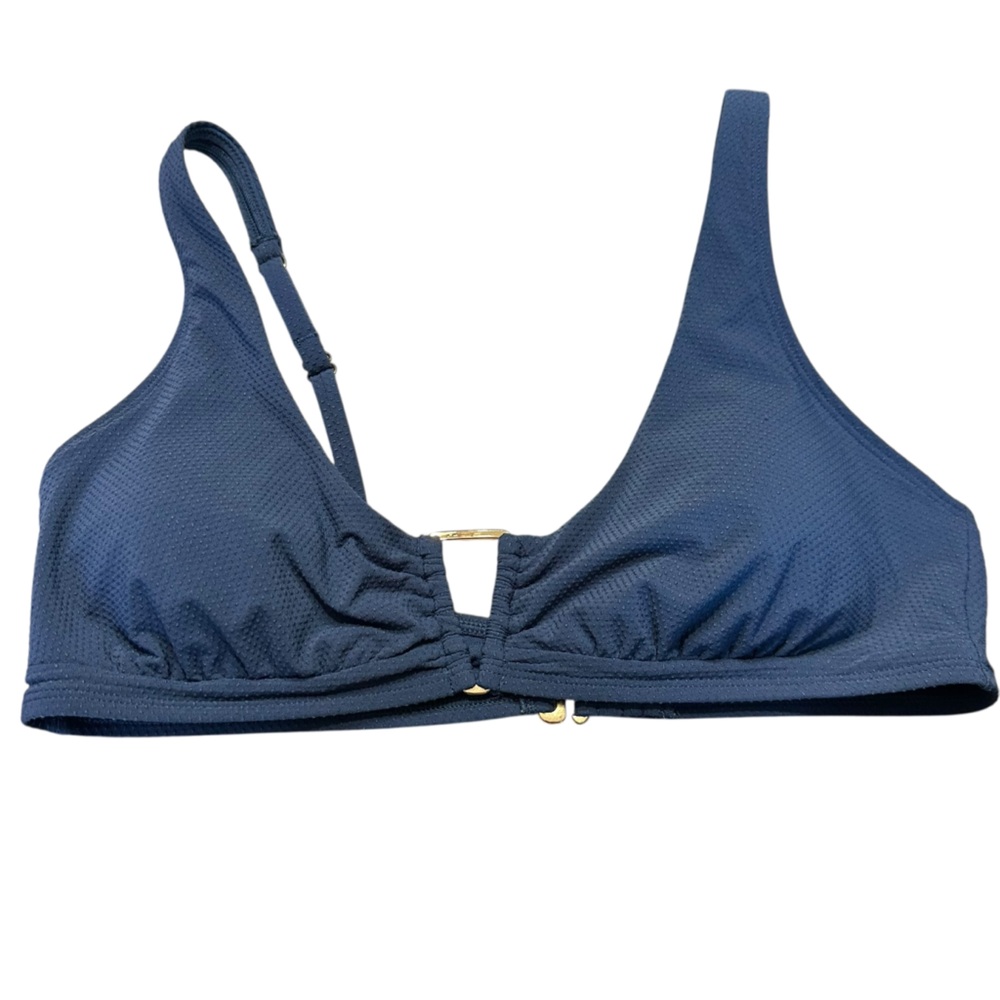 Adore Me Coraline Contour Deep Blue Bikini Top Size Large Gold Hardware